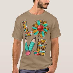 T-shirt Enseignant Occidental Leopard Sunflower Love Ensei