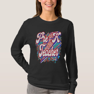 T-shirt Enseignant Pré K Enseignant Éclair Bolt Retour À S