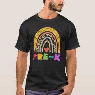 T-shirt Enseignant Pré-Maternelle Élève Bohème Arc-en-ciel