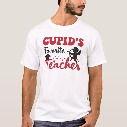 T-shirt Enseignant préféré de Cupid, enseignant de la Sain (Devant)