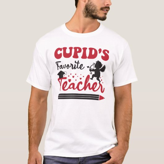T-shirt Enseignant préféré de Cupid, Enseignant de la Sain (Devant)