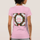 T-shirt enseignant préféré Père Noël rose (Dos)