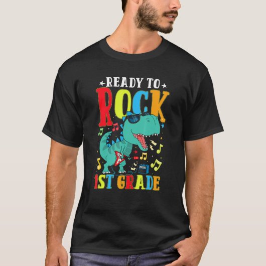 T-shirt Enseignant Prêt À Rocher Dinosaure De 1Ere Année R (Devant)