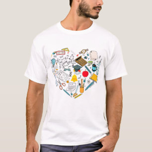 T-shirt Enseignant Professeur Outil Coeur