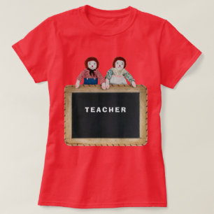 T-shirt ENSEIGNANT Raggedy Ann & Andy poupées chalkboard.