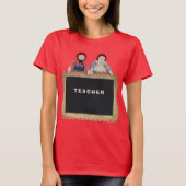 T-shirt ENSEIGNANT Raggedy Ann & Andy poupées chalkboard. (Devant)