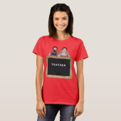 T-shirt ENSEIGNANT Raggedy Ann & Andy poupées chalkboard. (Devant entier)