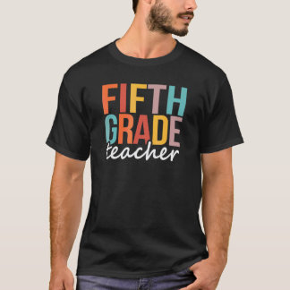 T-shirt Enseignant rétro de cinquième année Premier jour d