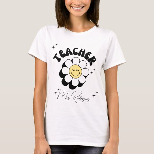 T-shirt Enseignant Rétro Groovy (Devant)