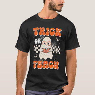 T-shirt Enseignant Rétro Halloween mignon Floral Fantôme T