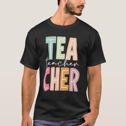 T-shirt Enseignant rétro Multicolore Enseignant école mate (Devant)