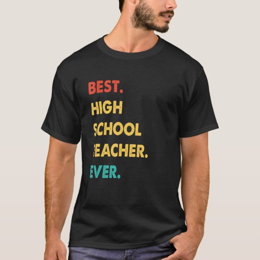 T-shirt Enseignant secondaire Rétro Meilleur Enseignant se (Devant)