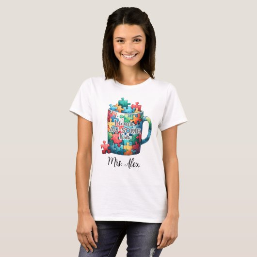 T-shirt Enseignant sensibilisation sur l'autisme (Devant entier)