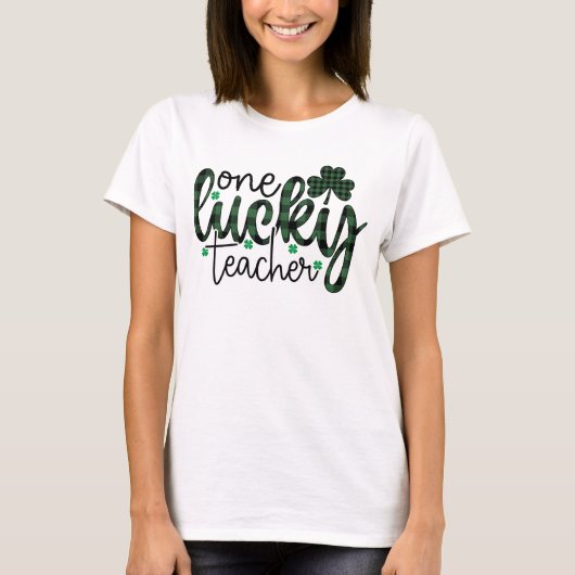 T-shirt enseignant St Patrick cadeau un professeur chanceu (Devant)