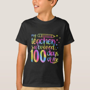 T-shirt Enseignant Survived 100 Jours de moi 100e jour éco
