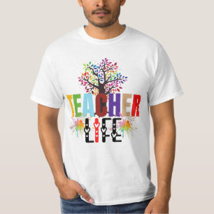 T-shirt Enseignant vie arc-en-ciel pommier