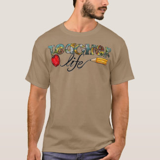 T-shirt Enseignant Vie Tournesol Drôle Enseignant Retour À