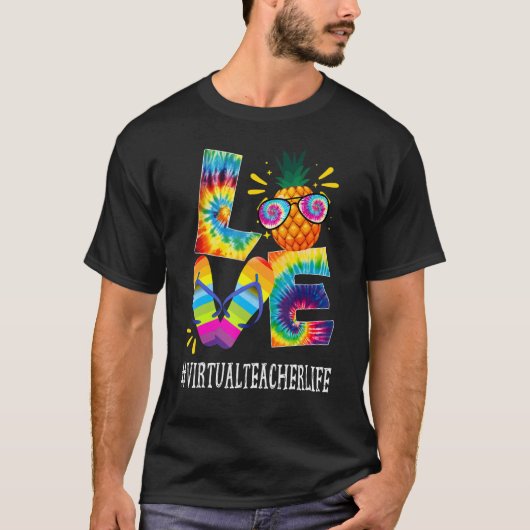 T-shirt Enseignant virtuel Aimer ananas Été hors service T (Devant)