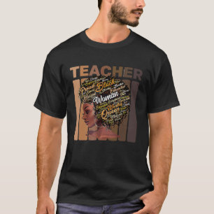 T-shirt Enseignante femme noire Afro Mélanine Mois de l'hi
