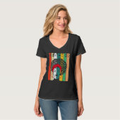 T-shirt Enseignante noire Afro Retro Mois de l'histoire no (Devant entier)