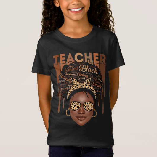 T-Shirt Enseignante noire Afro Smart African American Lo (Devant)