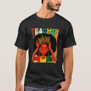 T-shirt Enseignante noire drôle afro rétro correspondant B