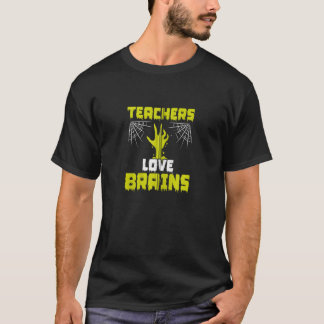 T-shirt Enseignants Amoureux Cerveaux Halloween Zombie Pun