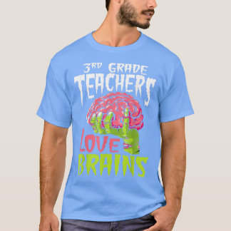 T-shirt Enseignants de 3e année Aimer Cerveaux Zombie Sall