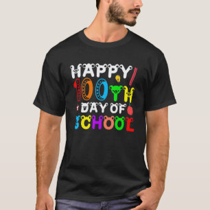 T-shirt Enseignants Enfants Jour 100 École Enfant Heureux 