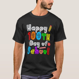 T-shirt Enseignants Enfants Jour 100 École Enfant Heureux 