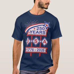 T-shirt Enseigne de marquise rétro USA 250e anniversaire 1