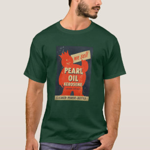 T-shirt Enseigne vintage en détresse Pearl Oil Kerosene