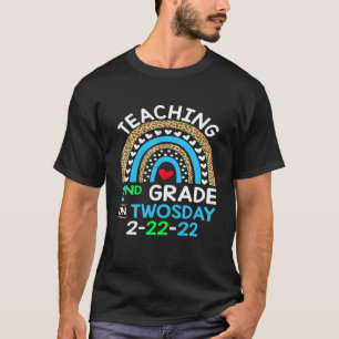 T-shirt Enseignement 2E Année Le Jour 2-22-22 Rainbow Leop