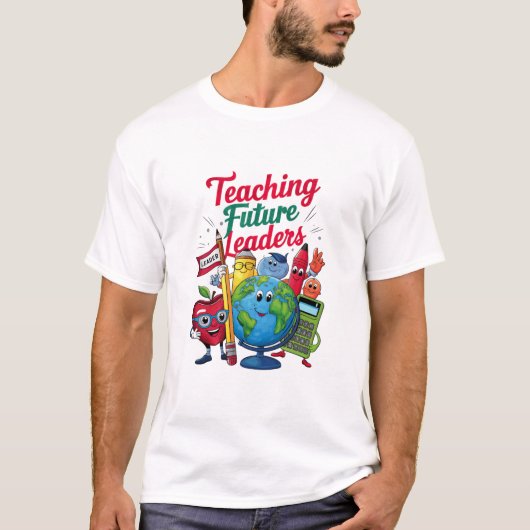 T-shirt Enseignement Rétro Dirigeants Futurs Enseignant Éc (Devant)