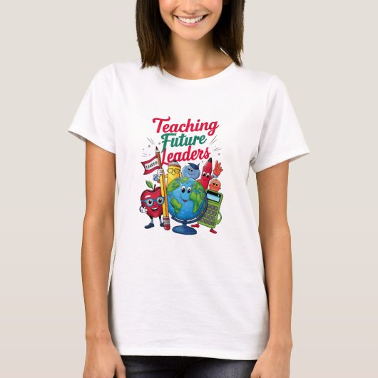 T-shirt Enseignement Rétro Dirigeants Futurs Enseignant Éc (Devant)