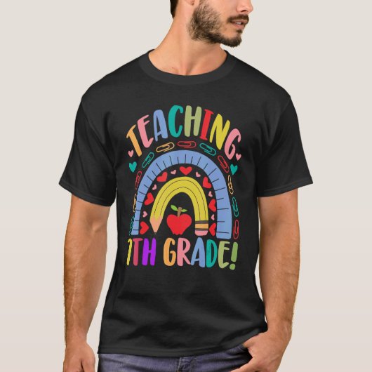 T-shirt Enseigner 7e année école arc-en-ciel Acedamic (Devant)