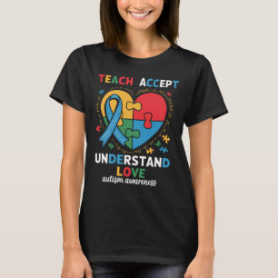 T-shirt Enseigner Accepter Comprendre Amour Enseignant Cœu