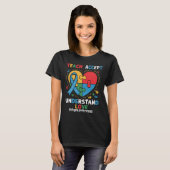 T-shirt Enseigner Accepter Comprendre Amour Enseignant Cœu (Devant entier)