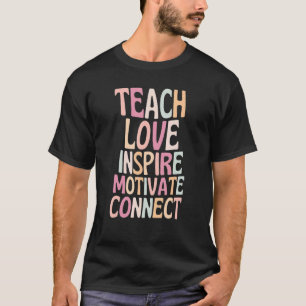 T-shirt Enseigner Amour Inspirer Motivate Connect Retro En