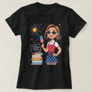 T-shirt Enseigner avec liberté et saveur - 4 juillet Ensei