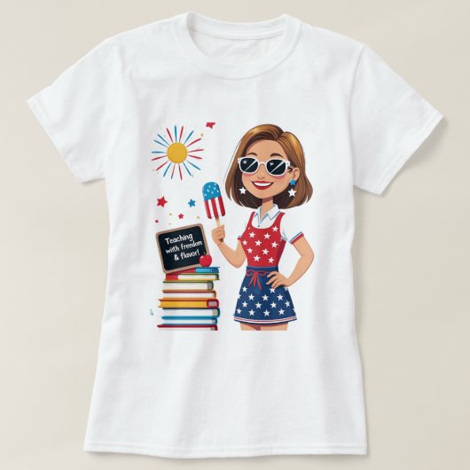 T-shirt Enseigner avec liberté et saveur - 4 juillet Ensei (Design devant)