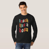 T-shirt Enseigner Comme Un Mème D'Enseignant De Boss Retro (Devant entier)