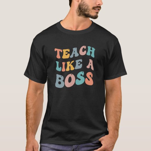 T-shirt Enseigner Comme Un Patron Retro Mème Enseignant Re (Devant)