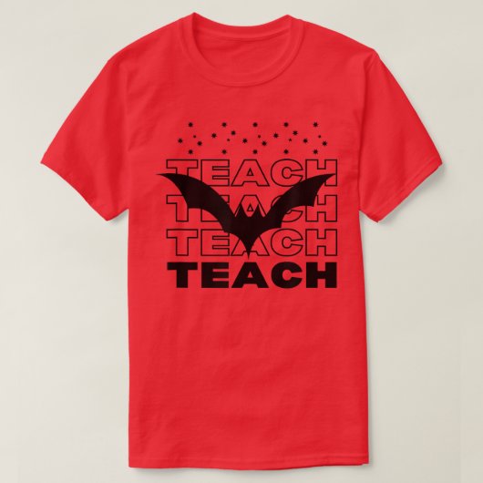 T-shirt Enseigner Enseignant Halloween Fun Bat Et Étoiles (Design devant)