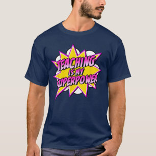 T-shirt Enseigner est mon superpouvoir Retro Comic Superea