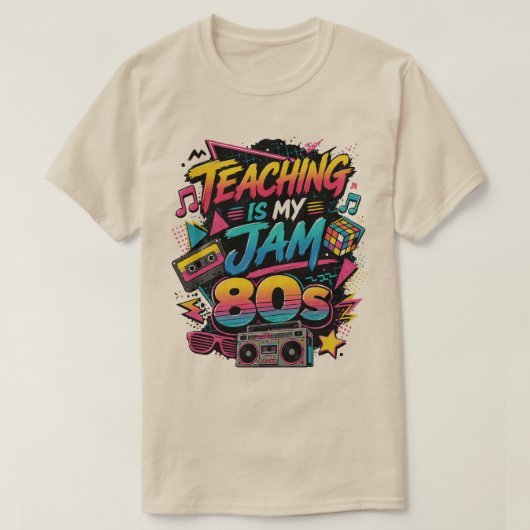 T-shirt Enseigner est mon truc 80s (Design devant)