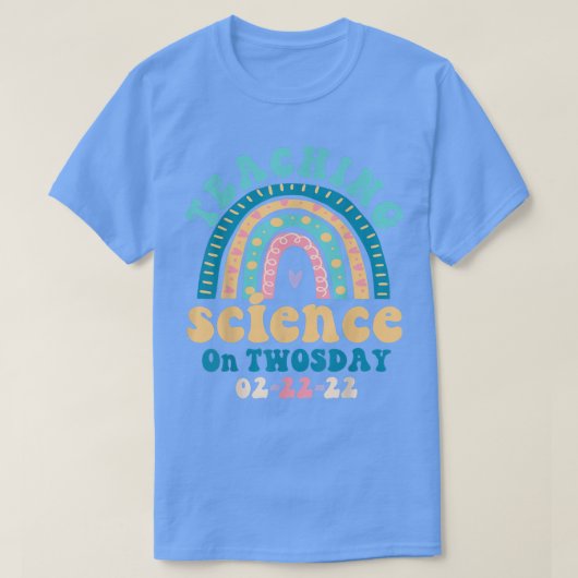 T-shirt Enseigner La Science Le Jour 2-22-22 Enseignement (Design devant)