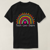 T-shirt Enseigner l'amour Inspirer Boho Leopard Rainbow En (Design devant)