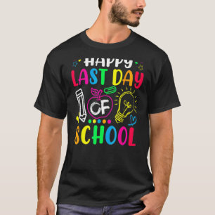 T-shirt Enseigner Vacances D'Été Joyeux Dernier Jour De L'
