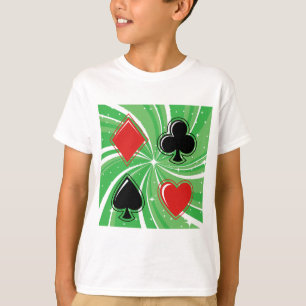 T-shirt Enseignes de Cartes Rétro Rouge Vibrant et Noir